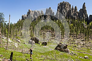 Hiker in Custer State Park, South Dakota