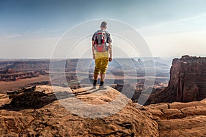 Hiker enjoying the view in the Dead Horse Point State Park