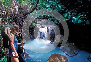 A Hiker Enjoys Morne Trois Pitons National Park on the Island of Dominica