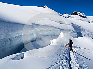 Hiker on the glacier