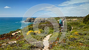 Hiker on hiking trail