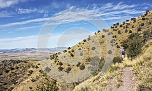 A Hiker on the Huachuca Mountain Crest Trail photo