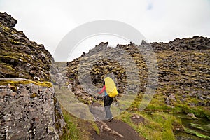 Hiker Laugavegur Trek - Iceland