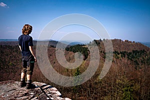 Hiker lookout in autumn