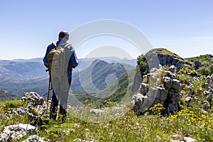 Hiker on mountain