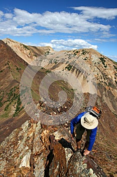 Hiker in mountains