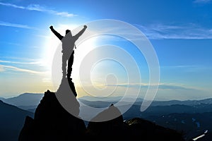 Hiker on mountaintop