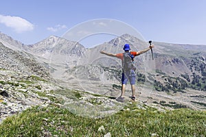 Hiker near the Never Summer Mountains