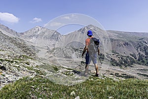 Hiker in the Never Summer Mountains