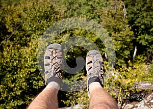 Hiker overlooking Shenandoah valley