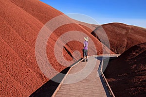 Hiker at Painted Hills