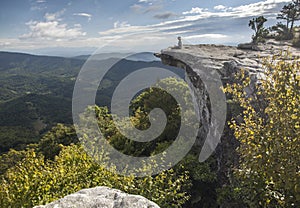 Hiker Resting On An Appalachian Trail Overlook