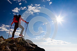 Hiker resting at the top