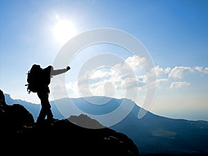 Hiker silhouette