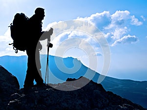 Hiker silhouette photo