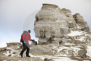 Hiker at Sphinx Of Busteni