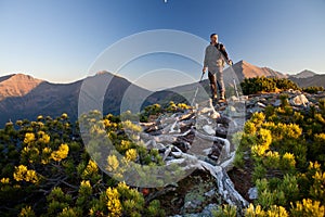 Hiker in Tatras Mountains