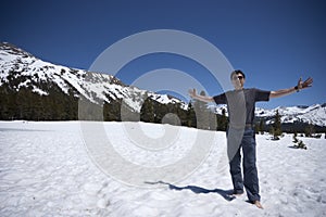 Hiker at Tioga Pass