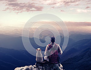 Hiker on top of a mountain