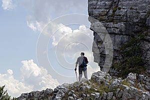 Hiker on top of a mountain