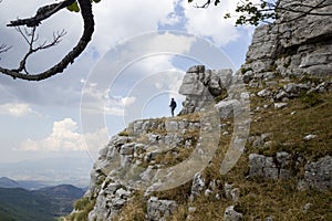 Hiker on top of a mountain