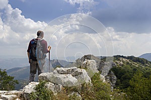 Hiker on top of a mountain