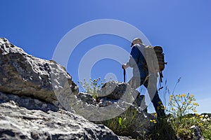 Hiker on the top of a mountain