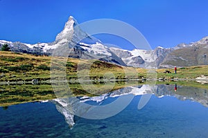 Hiker viewing Matterhorn