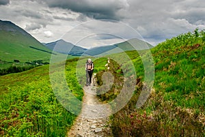 Hiker West Highland Way scotland