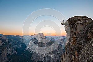 Hiker in Yosemite National Park, California, USA