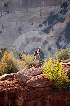 Hiker in Zion National Park