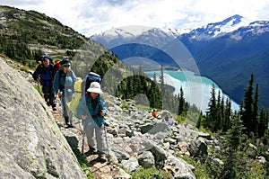 Hikers Above Garibaldi Lake