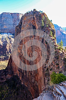 Hikers on Angels Landing trail in Zion National Park, Utah