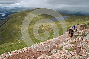 Hikers on Ben Nevis Scotland