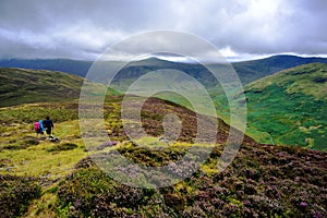 Hikers on Melbreak ridge
