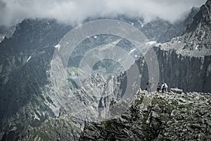 Hikers on a mountain