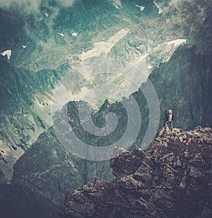 Hikers on a mountain