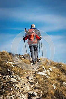 Hikers on the mountain trail