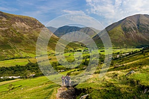 Hikers on Scafell Pike