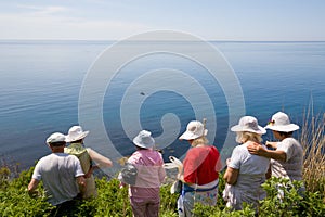 Hikers & sea photo