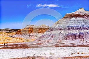 Hikers The Tepees Painted Desert Petrified Forest National Park Arizona