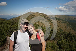 Hikers on the top of mountains