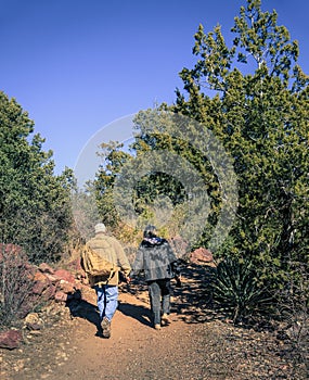 Hikers on a trail