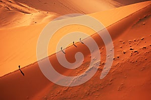 Hiking on a Sand Dune in Sossusvlei