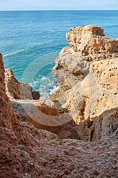 Hiking along Algar Seco in the south of Portugal