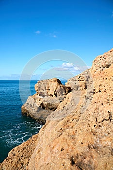 Hiking along Algar Seco in the south of Portugal