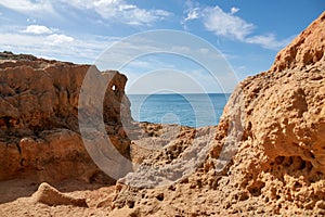 Hiking along Algar Seco in the south of Portugal