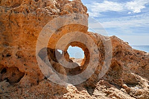 Hiking along Algar Seco in the south of Portugal