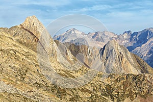 Hiking Aneto Peak highest in Pyrenees in Huesca, Spain