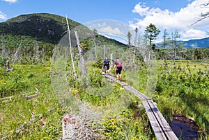 Hiking around Lonesome Lake in New Hampshire